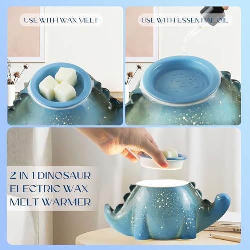 Cute Dinosaur Wax Warmer with 2 Liners and Bulbs