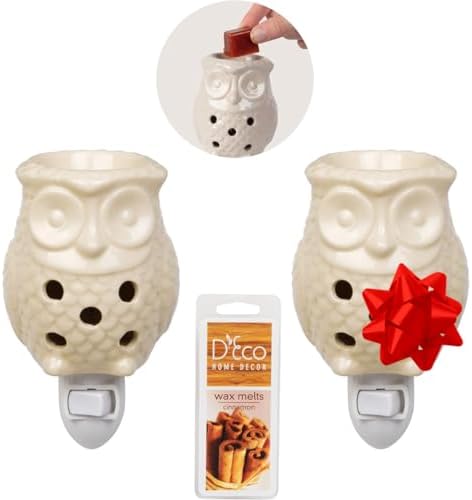 Owl Plug In Fragrance Wax Melt Warmers 2 Pack - Cinnamon Scented