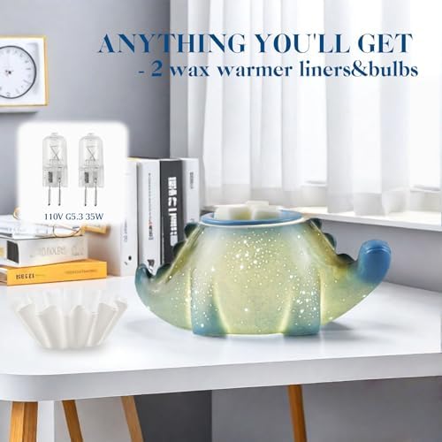 Cute Dinosaur Wax Warmer with 2 Liners and Bulbs