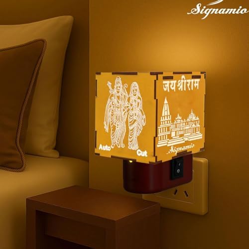 Auto Cut Ram Mandir Camphor Burner with Night Lamp