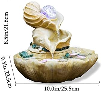 DLMMII Tabletop Fountain Resin Conch Indoor Waterfall Decoration