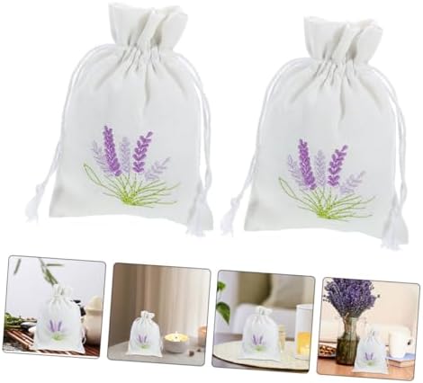 GLEAVI 4Pcs Lavender Drawstring Sachet Bags for Home Organizing