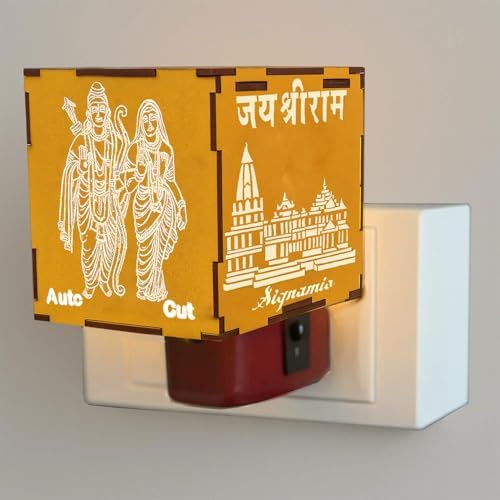 Auto Cut Ram Mandir Camphor Burner with Night Lamp
