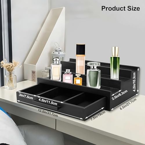 Cologne Organizer for Men 3 Tier Wooden Display Stand