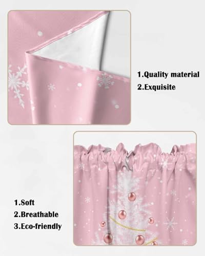 Christmas Pink Swag Valance Curtains for Windows