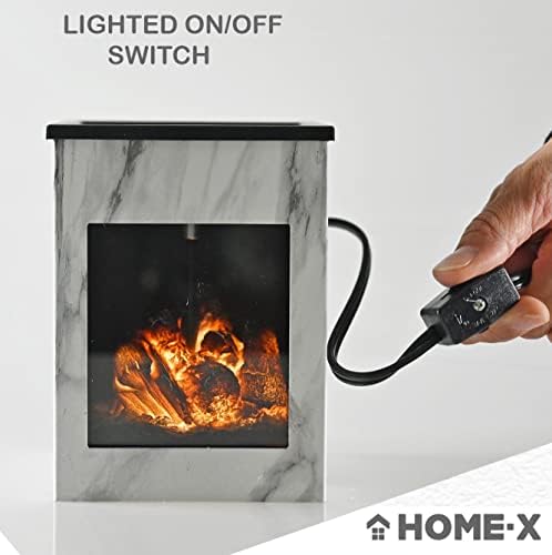 Home-X Glowing Fireplace Wax Warmer with Electric Flame