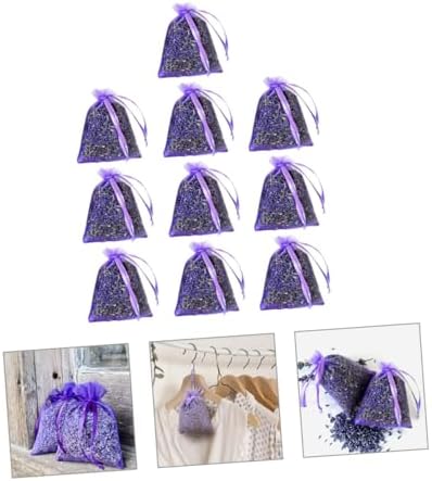 Wakauto 10Pcs Lavender Sachet Bags for Home Wardrobe and Car Freshener