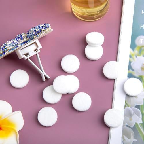 80pcs Unscented Aromatherapy Felt Pads for Car Diffuser - White