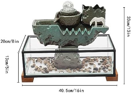 CNCEST Tabletop Water Fountain with LED Light