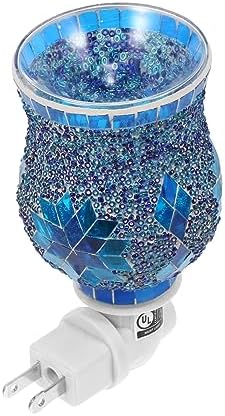 Plug In Aroma Essential Oil Lamp with Blue Snowflake Design