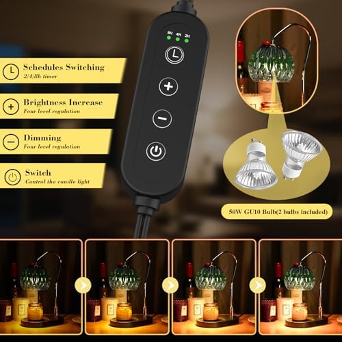 Candle Warmer Lamp with Timer and Dimmer for Jar Candles