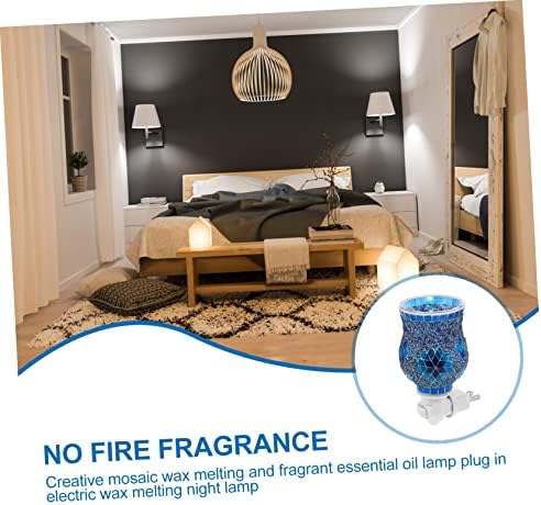 Plug In Aroma Essential Oil Lamp with Blue Snowflake Design