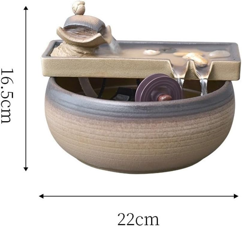 Ceramic Water Fountain for Wealth and Zen Decor
