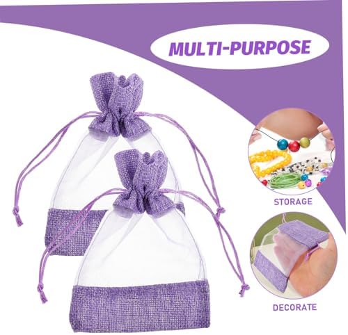 Cabilock 10pcs Lavender Sachet Bags with Drawstring Closure and Fine Mesh Design