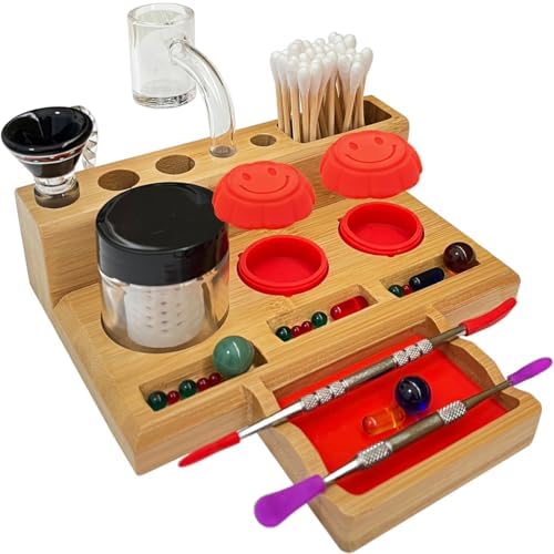 Desk Wax Tool Station Holder with Terp Pearl Tray and Cleaner