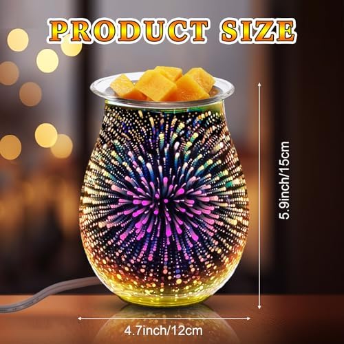 2 Pcs Plug In Wax Melts 3D Glass Warmer with Removable Tray