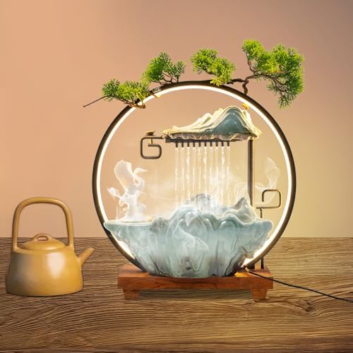 Philipreba 15In Tabletop Water Fountain with LED Light Mist