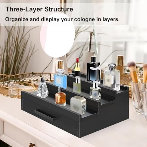 Cologne Organizer for Men 3 Tier Wooden Display Stand