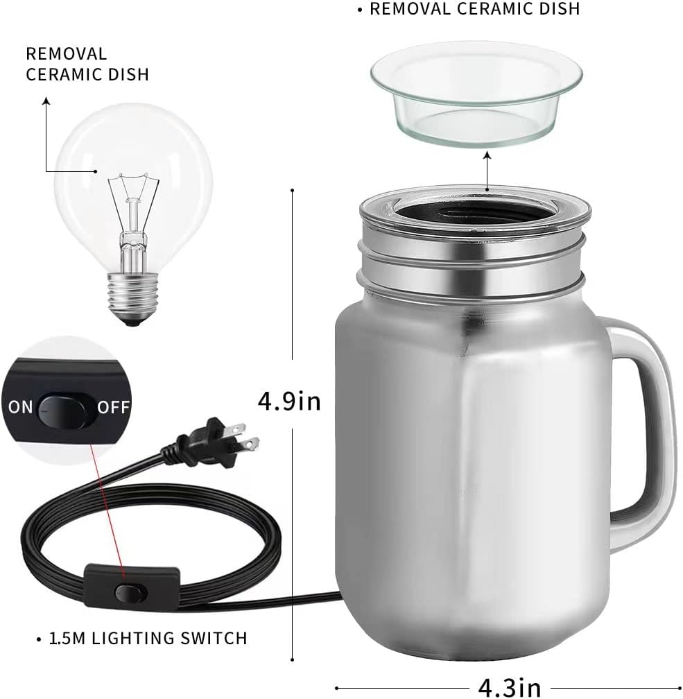 HEKALU Wax Melt Warmer with Handle and Bulb Design