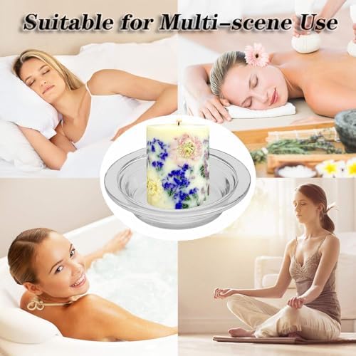 2PCS Glass Wax Melting Tray Aromatherapy Candle Heating Bowl for Diffusers