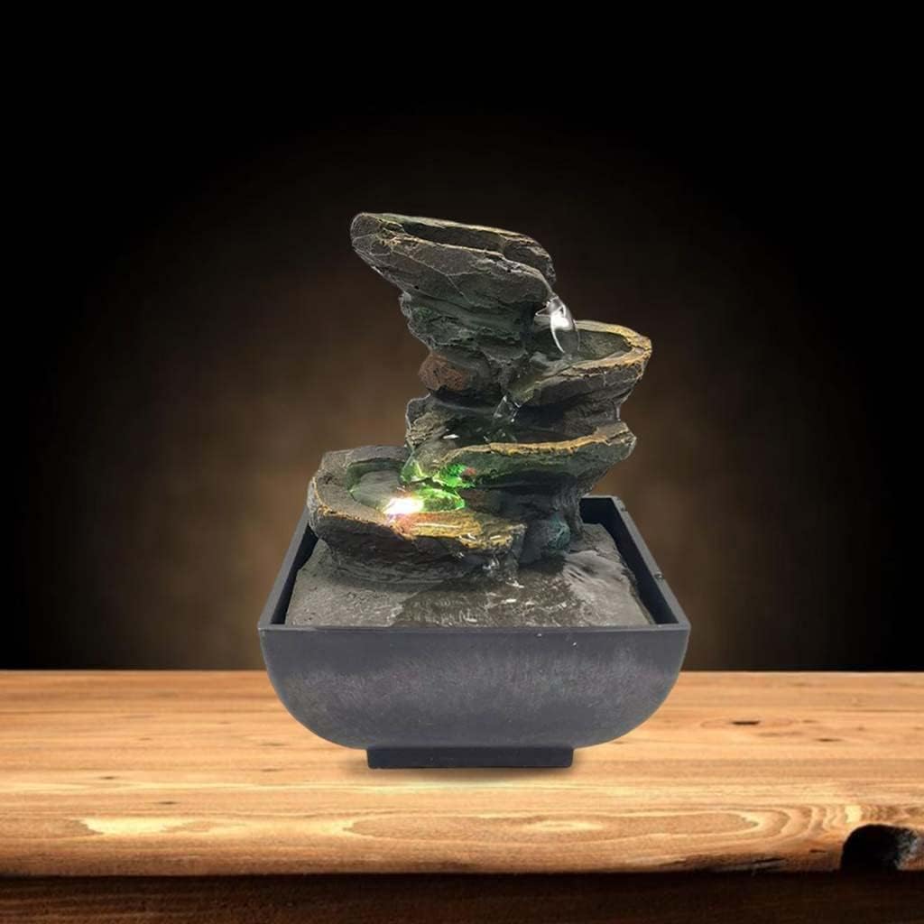 Stylish Tabletop Water Fountain with LED Light