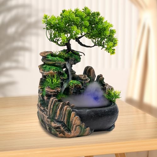 TBVECHI Tabletop Fountain with LED and Humidifier