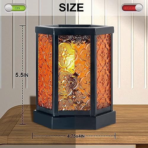 Moroccan Electric Wax Melt Warmer with Amber Glass