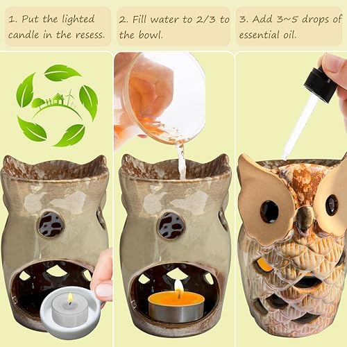 Ceramic Owl Wax Melt Warmer - Essential Oil Diffuser