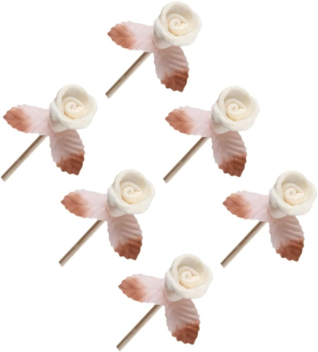 ORFOFE 6 Pcs Flower Rattan Diffuser Sticks for Home Fragrance Enhancement