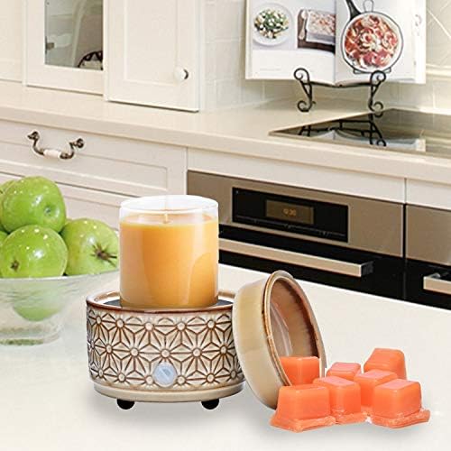 ASAWASA Brown Hexagon Ceramic Wax Melt Warmer