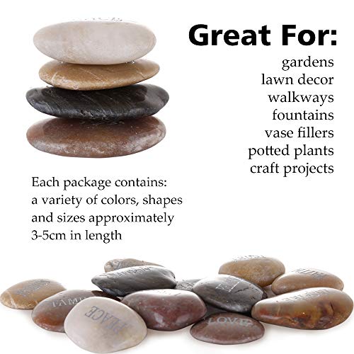 12PCS Engraved Inspirational Polished Garden Stones