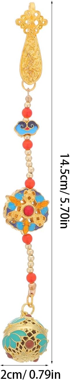 LOGOFUN Portable Chinese Style Cloisonne Aromatherapy Pendant with Rose Fragrance