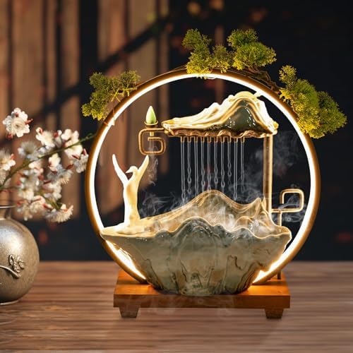 Yumionb Tabletop Fountain with Lights and Pump