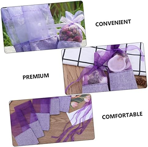 24Pcs Lavender Sachet Bags Premium Gauze Drawstring Pouches for Closets Drawers