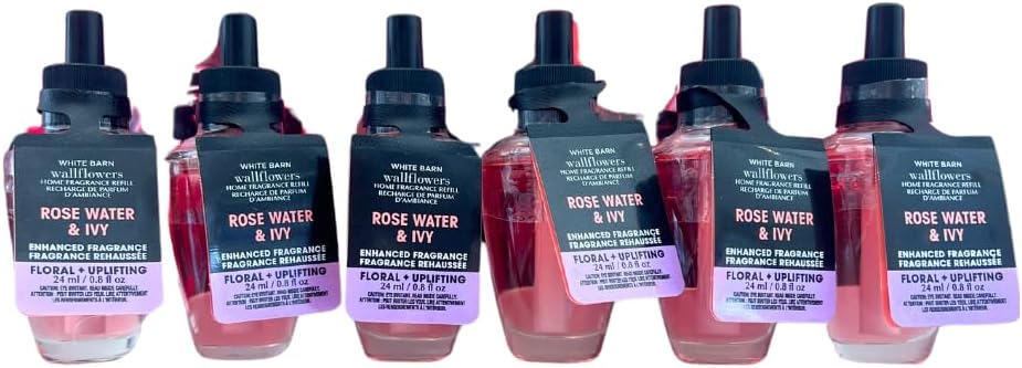 Bath Body Works Rose Water Ivy Wallflowers Refill 6-Pack