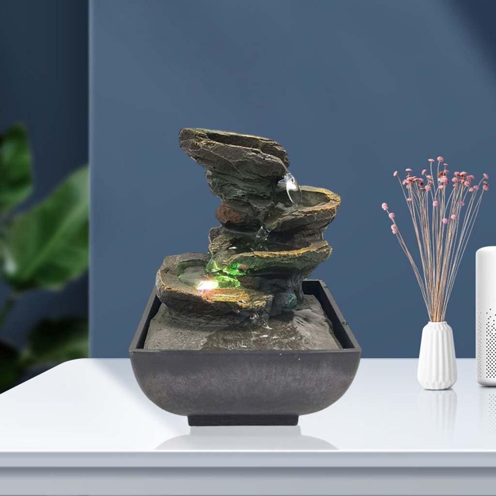 Stylish Tabletop Water Fountain with LED Light