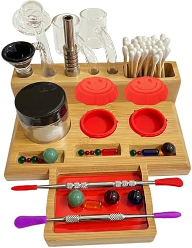 Desk Wax Tool Station Holder with Terp Pearl Tray and Cleaner