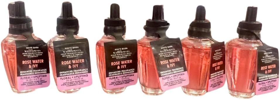 Bath Body Works Rose Water Ivy Wallflowers Refill 6-Pack