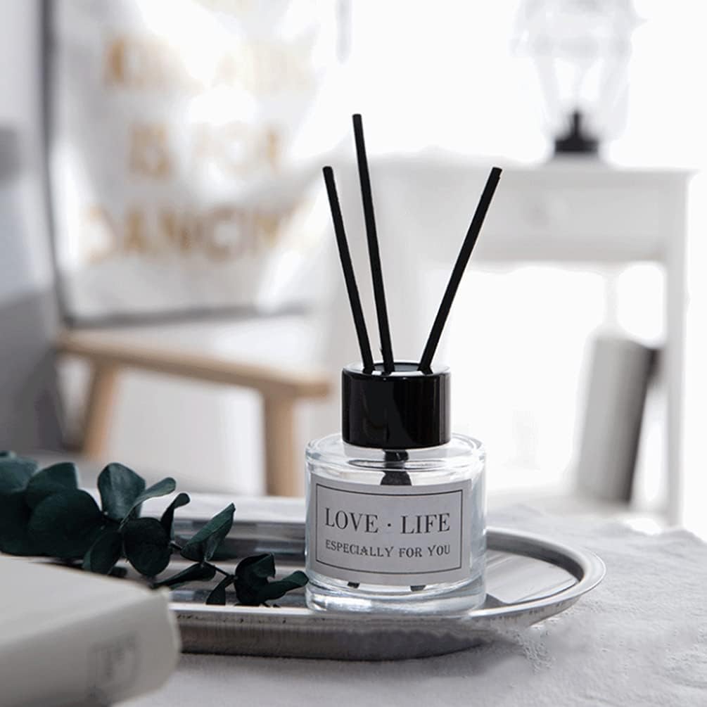2Pcs 50ml Clear Glass Diffuser Jars with Black Lids