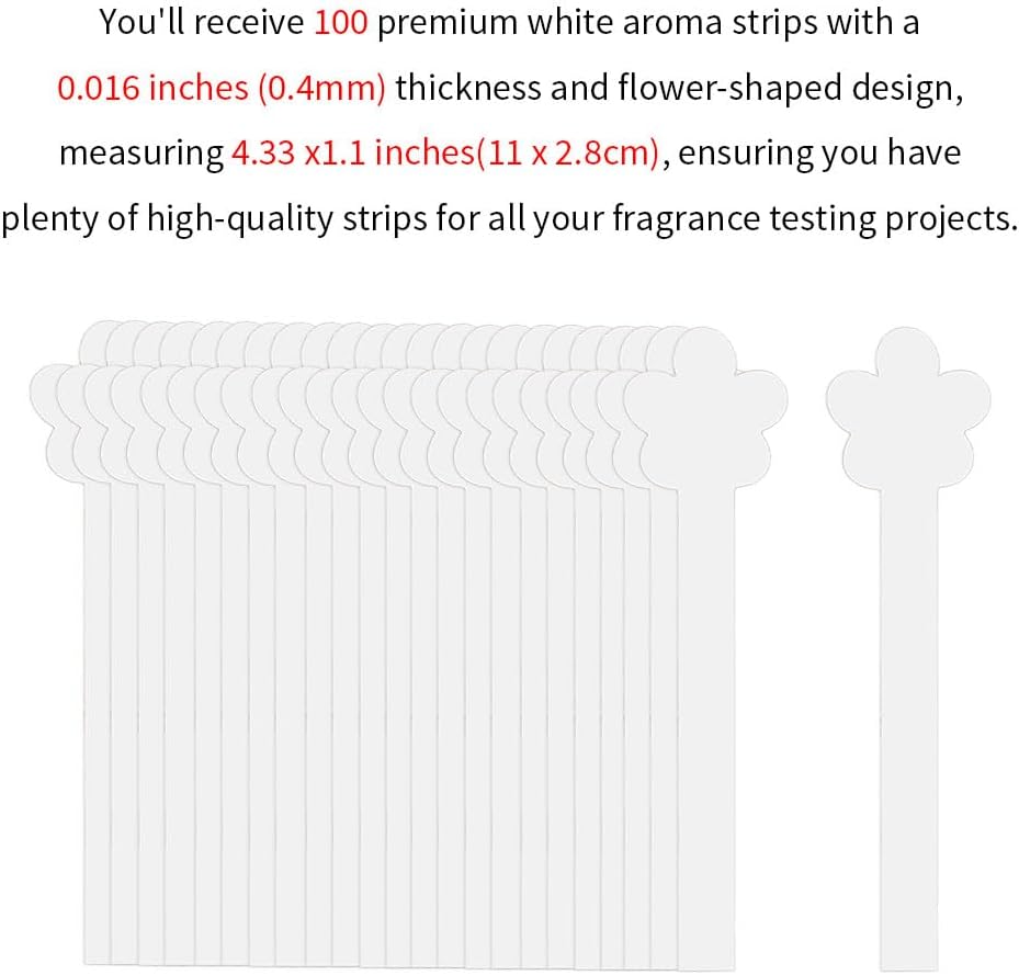 100 Pcs Perfume Test Strips White Fragrance Blotter Cards