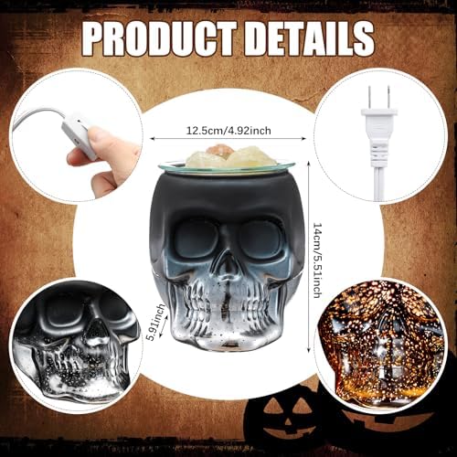 Halloween Skull Wax Melter with LED Light