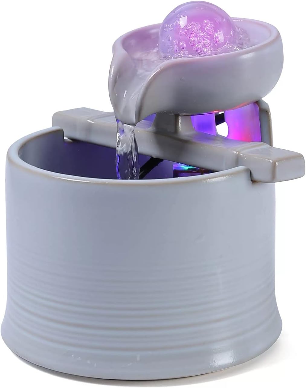 Modern Indoor Water Fountain with LED Lights and Electric Pump