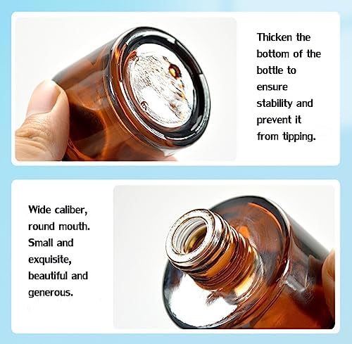 2Pcs 50ML Empty Amber Glass Diffuser Bottles Aromatherapy Jars