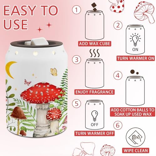 TEDDROP Mushroom Wax Melt Warmer Decor