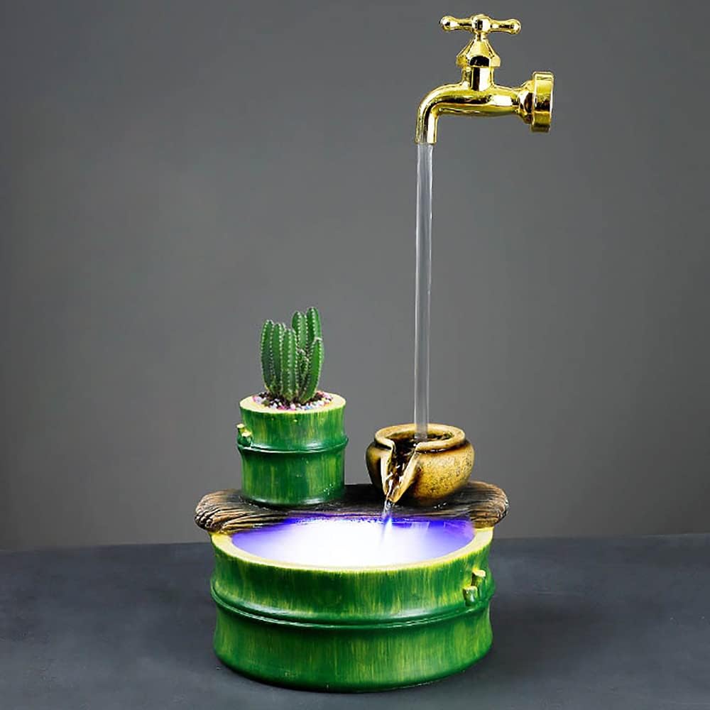 Relaxation Tabletop Fountain with LED Lights and Humidifier