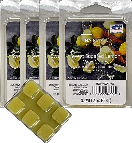 Mainstays Sweet Sugared Lemon Wax Cubes 4 Pack