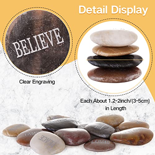 12PCS Engraved Inspirational Polished Garden Stones