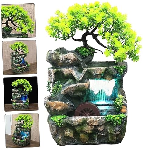 LIFKOME Tabletop Fountain Waterfall Indoor Decor