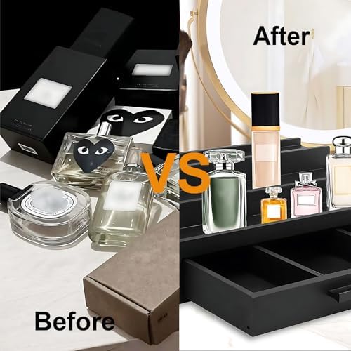 Cologne Organizer for Men 3 Tier Wooden Display Stand