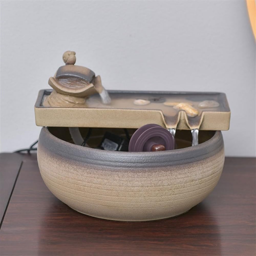 Ceramic Water Fountain for Wealth and Zen Decor